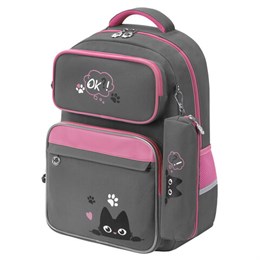 Рюкзак ЮНЛАНДИЯ COMPLETE с пеналом в комплекте, эрго-спинка, "Wonder cat", 42х29х14 см, 274431