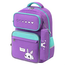 Рюкзак ЮНЛАНДИЯ COMPLETE с пеналом в комплекте, эрго-спинка, "Lazy rabbit", 42х29х14 см, 274432