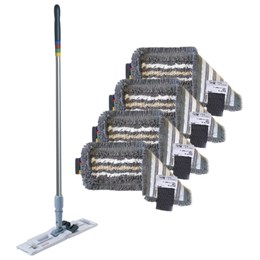 Швабра VILEDA "УльтраСпид Про" КОМПЛЕКТ держатель-флаундер 40см, черенок 150см + 4МОПа, 166391