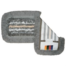 Насадка МОП плоская 50см VILEDA "ТриоПлюс Комби", уши (ТИП УВ) микрофибра/хлопок, серый, 167296