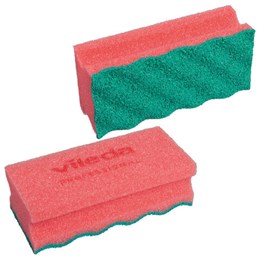 Губки VILEDA профильные "ПурАктив" КОМПЛЕКТ 10 шт., БЕЗ ЦАРАПИН 14х6,3х4,5 см, красные, 123116