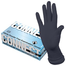 Перчатки нитриловые смотровые CONNECT ULTRA BLACK 50 пар (100шт), р-р L (большой), че, CON-UB-INT-03