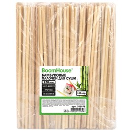 Палочки для суши бамбуковые 23см, 100 ПАР, в индивидуальной упаковке, BOOMHOUSE, 701978