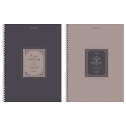 Тетрадь А4, 120 л., BRAUBERG, гребень, клетка, матовая ламинация, "Винтаж", 405644