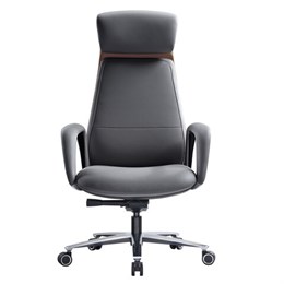 Кресло HAWASAN (ХАВАСАН) PREMIUM EX-820, синхромеханизм, слайдер, экокожа, графит/коричневое, 533238