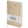 Ежедневник датированный 2027 А5 138x213 мм, BRAUBERG "Optimal", под кожу, резинка, держатель для ручки, бежевый, 117935 - фото 10123089
