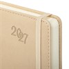 Ежедневник датированный 2027 А5 138x213 мм, BRAUBERG "Optimal", под кожу, резинка, держатель для ручки, бежевый, 117935 - фото 10123200