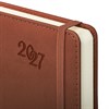 Ежедневник датированный 2027, А5, 138x213 мм, BRAUBERG "Optimal", под кожу, резинка, держатель для ручки, коричневый, 117936 - фото 10123215