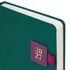 Ежедневник датированный 2027, А5, 138х213 мм, BRAUBERG "Accent", под кожу, держатель, зеленый/бордо, 118004 - фото 10123788