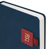 Ежедневник датированный 2027, А5, 138х213 мм, BRAUBERG "Accent" под кожу, держатель, синий/красный, 118007 - фото 10123822