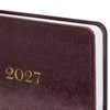 Ежедневник датированный 2027, А5, 138х213 мм, BRAUBERG "Elegant", под кожу, застежка, бордовый, 118013 - фото 10123831