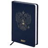 Ежедневник датированный 2027, А5, 138х213 мм, BRAUBERG "State", под кожу, синий, 118043 - фото 10124004