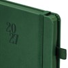 Ежедневник датированный 2027, А5, 138х213 мм, BRAUBERG "Plain", под кожу, резинка, держатель для ручки, темно-зеленый, 118038 - фото 10124250