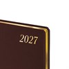 Ежедневник датированный 2027, БОЛЬШОЙ ФОРМАТ 210х297 мм, А4, BRAUBERG "Iguana", под кожу, коричневый, 118098 - фото 10124727