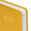 Ежедневник датированный 2027, МАЛЫЙ ФОРМАТ, 100х150 мм, А6, BRAUBERG "Select", балакрон, желтый, 118115 - фото 10125035