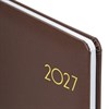 Еженедельник датированный 2027, А5, 145х215 мм, BRAUBERG "Select", балакрон, коричневый, 118142 - фото 10125254