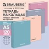 Тетрадь на кольцах А5, 175х215 мм, 120 л., твердый картон, клетка, кросс-серия "МОРАНДИ", BRAUBERG, ассорти, 405589 - фото 10154946