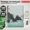 Тетрадь на кольцах А5, 175х215 мм, 120 л., гибкий пластик, клапан, BRAUBERG STYLISH, "Море и скалы", 405226 - фото 10265673