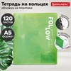 Тетрадь на кольцах А5, 175х220 мм, 120 л., пластик, разделители, BRAUBERG MOVE, салатовый, 405260 - фото 10265694