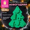 Форма для выпечки новогодняя в виде "ЕЛИ", 22х18 см, силикон, 6 ячеек, рецепт ЗОЛОТАЯ СКАЗКА, 592983 - фото 10285657