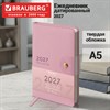 Ежедневник датированный 2027, А5, 138х213 мм, BRAUBERG "Solana", под кожу, кнопка, розовый, 118217 - фото 10457551