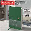 Ежедневник датированный 2027, А5, 138х213 мм, BRAUBERG "Solana", под кожу, кнопка, зеленый, 118220 - фото 10457552