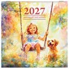 Календарь настенный перекидной 2027 г., BRAUBERG, 12 листов, 21,4х42,8 см, МИНИ, "Painting girl", 118437 - фото 10543712