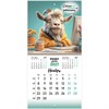 Календарь настенный перекидной 2027 г., BRAUBERG, 12 листов, 21,4х42,8 см, МИНИ, "Funny goats", 118432 - фото 10544180