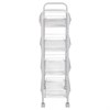 Этажерка (тележка) BOOMHOUSE (БУМХАУС) RC-004 4 яруса, на колесах, В84хШ42,5хГ25,5 см, металл, белая, 701458 - фото 10604924