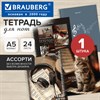 Тетрадь для нот А5, 24 л., обложка мелованный картон, на гребне, BRAUBERG, МИКС1, 405738 - фото 10826650