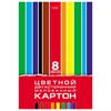 Картон цветной А4, 2-сторонний, МЕЛОВАННЫЙ, 8 листов, 8 цветов, в папке, HATBER, 195х280 мм, "Creative Set", 094749, 8Кц4_05934 - фото 11002232
