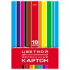 Картон цветной А4, 2-сторонний, МЕЛОВАННЫЙ, 10 листов, 10 цветов, в папке, HATBER, 195х280 мм, "Creative Set", 095545, 10Кц4_05934 - фото 11002237