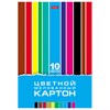 Картон цветной А4, МЕЛОВАННЫЙ, 10 листов, 10 цветов, в папке, HATBER, 195х280 мм, "Creative Set", 094760, 10Кц4_05809 - фото 11002243