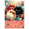 Картон цветной А4, МЕЛОВАННЫЙ, 10 листов, 10 цветов, в папке, HATBER, 195х280 мм, "Пушистые лапки", 094882, 10Кц4_35860 - фото 11002247