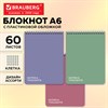 Блокнот МАЛЫЙ А6, 105х148 мм, 60 л., гребень, пластик, клетка, BRAUBERG "Mineral", АССОРТИ 3 цвета, 118628 - фото 11056417
