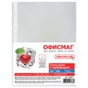 Папки-файлы перфорированные, А4, ОФИСМАГ "ПРЕМИУМ", комплект 100 шт., гладкие, 38 мкм, 224601 - фото 11363536
