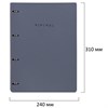 Тетрадь на кольцах БОЛЬШАЯ А4, 240х310 мм, 120 л., под кожу, BRAUBERG VISTA, "Minimal", серый, 405202 - фото 11364316