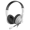 Наушники с микрофоном (гарнитура) A4TECH HU-10, проводные, 2 м, USB, черные с белым, 1611415 - фото 11364717