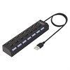 USB-хаб KG-086, USB-A 2.0, 7 в 1, с выключателями и LED-индикаторами, 7 x USB-A 2.0, кабель 50 cм, черный, KAIGO (КАЙГО), 355069 - фото 11395369