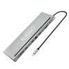 Док-станция хаб-разветвитель KG-050, в/с, 11 в 1, USB-A 2.0/3.2, Type-C 3.2 - PD 3.0, RJ-45, SD/TF 2.0, HDMI, VGA, AUX, 250 мм, серая, KAIGO, 355070 - фото 11395370