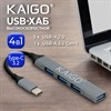 Хаб-разветвитель KG-088A, Type-C 3.2, высокоскоростной, 4 в 1, 1 х USB-A 3.2, 3 x USB-A 2.0, 60 мм, серый, KAIGO (КАЙГО), 355063 - фото 11395375