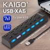 USB-хаб KG-086, USB-A 2.0, 7 в 1, с выключателями и LED-индикаторами, 7 x USB-A 2.0, кабель 50 cм, черный, KAIGO (КАЙГО), 355069 - фото 11395384