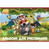 Альбом для рисования, А4, 12 л., скоба, обложка картон, HATBER, 205х290 мм, "Лео и Тиг" (ассорти 5 видов), 096766, 12А4В - фото 12242353