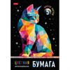 Цветная бумага А4, МЕТАЛЛИЗИРОВАННАЯ, 5 листов, 5 цветов, в папке, HATBER, 194х280 мм, "Звездный котик", 095294, 5Бц4мт_36171 - фото 12242384