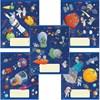 Тетрадь 18 л. HATBER клетка, обложка картон, "Космическое приключение" (5 видов в спайке),18Т5В1 - фото 1299209