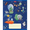 Тетрадь 18 л. HATBER клетка, обложка картон, "Космическое приключение" (5 видов в спайке),18Т5В1 - фото 1299587