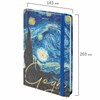 Блокнот с резинкой в клетку 96 л., А5 (145х203 мм), твердая обложка с фольгой, BRAUBERG, "Van Gogh", 113728 - фото 2563485