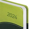 Ежедневник датированный 2024 А5 138x213 мм, BRAUBERG "Bond", под кожу, зеленый/салатовый, 114831 - фото 2568143