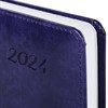 Ежедневник датированный 2024 А5 138x213 мм BRAUBERG "Legend", застёжка, под кожу, фиолетовый, 114864 - фото 2568285