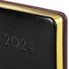 Ежедневник датированный 2024 А5 138x213 мм BRAUBERG "Cayman", под кожу, коричневый/черный, 114834 - фото 2568308